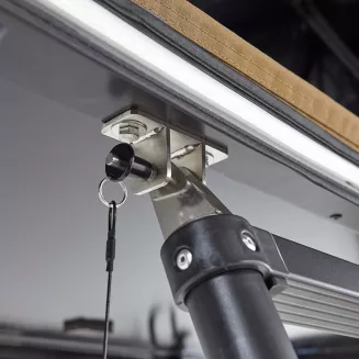 Drabinka teleskopowa aluminiowa 260 cm – czarna, do składanych namiotów dachowych, z ukośnymi stopniami - 3
